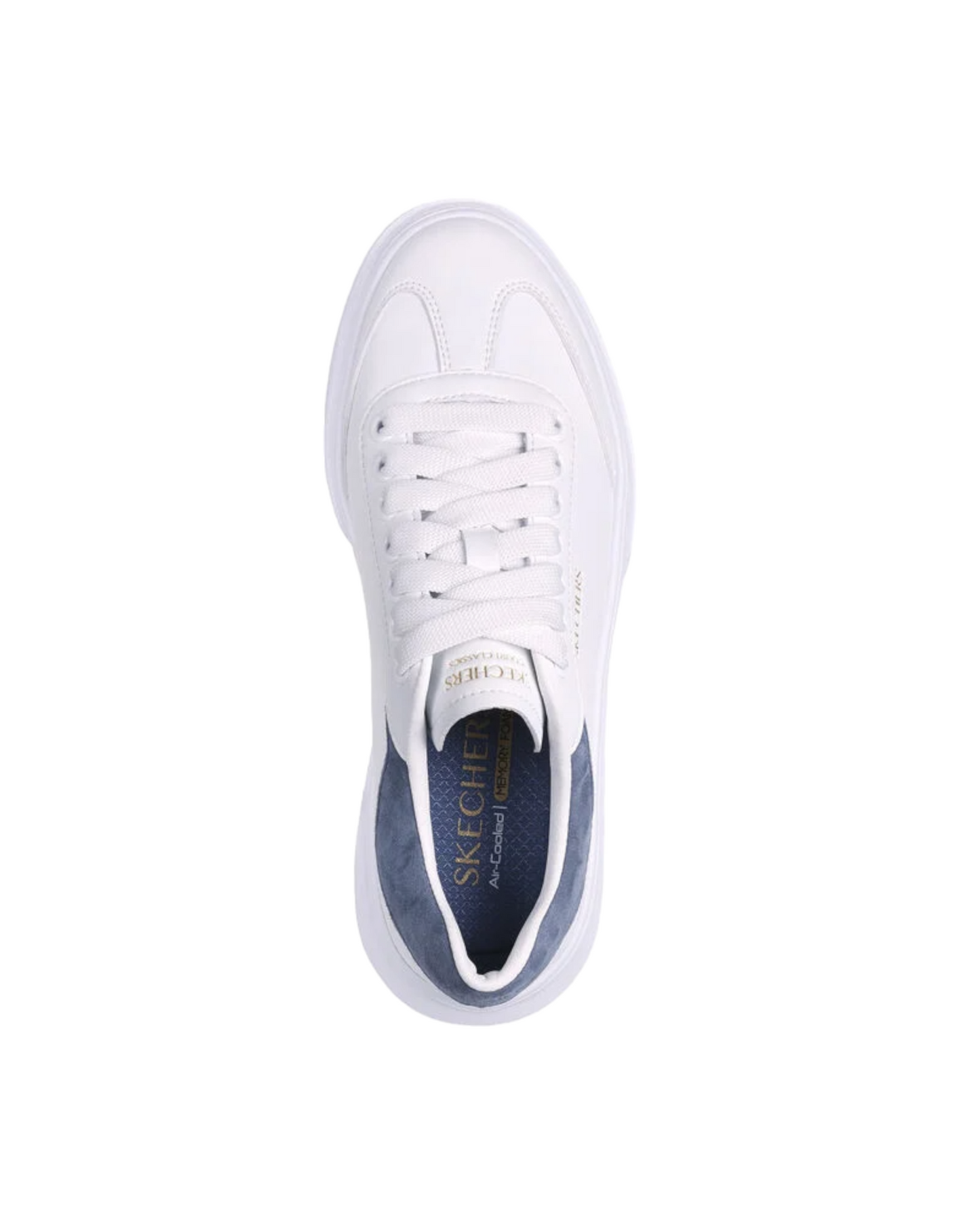 Pour un style épuré et remis au goût du jour, optez pour la chaussure Skechers Cordova Classic - Best Behavior. Cette chaussure décontractée à lacets comprend une empeigne en cuir synthétique durable et une semelle intérieure coussinée Skechers Air-Cooled  Memory Foam®. #185060 vue du dessus.