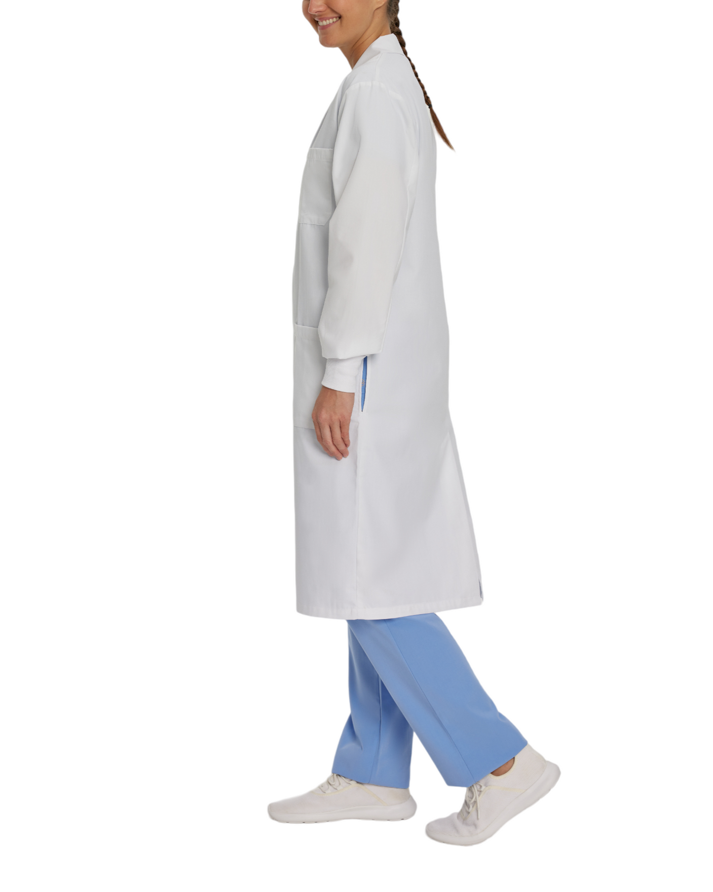 Sarrau de laboratoire à snaps à snaps et poignets en tricot, unisexe Premium #6400KC-Brodé logo IRCUS+NOM
