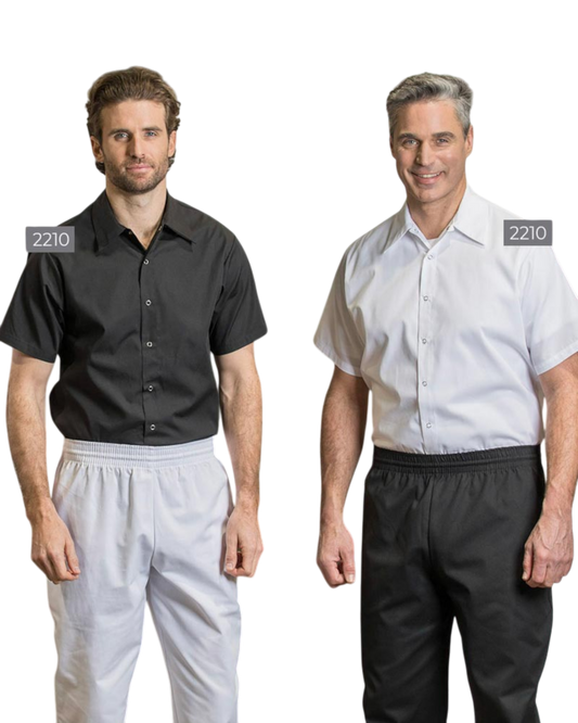 Chemise manche/courte fermeture à boutons-pression, sans poches #2210