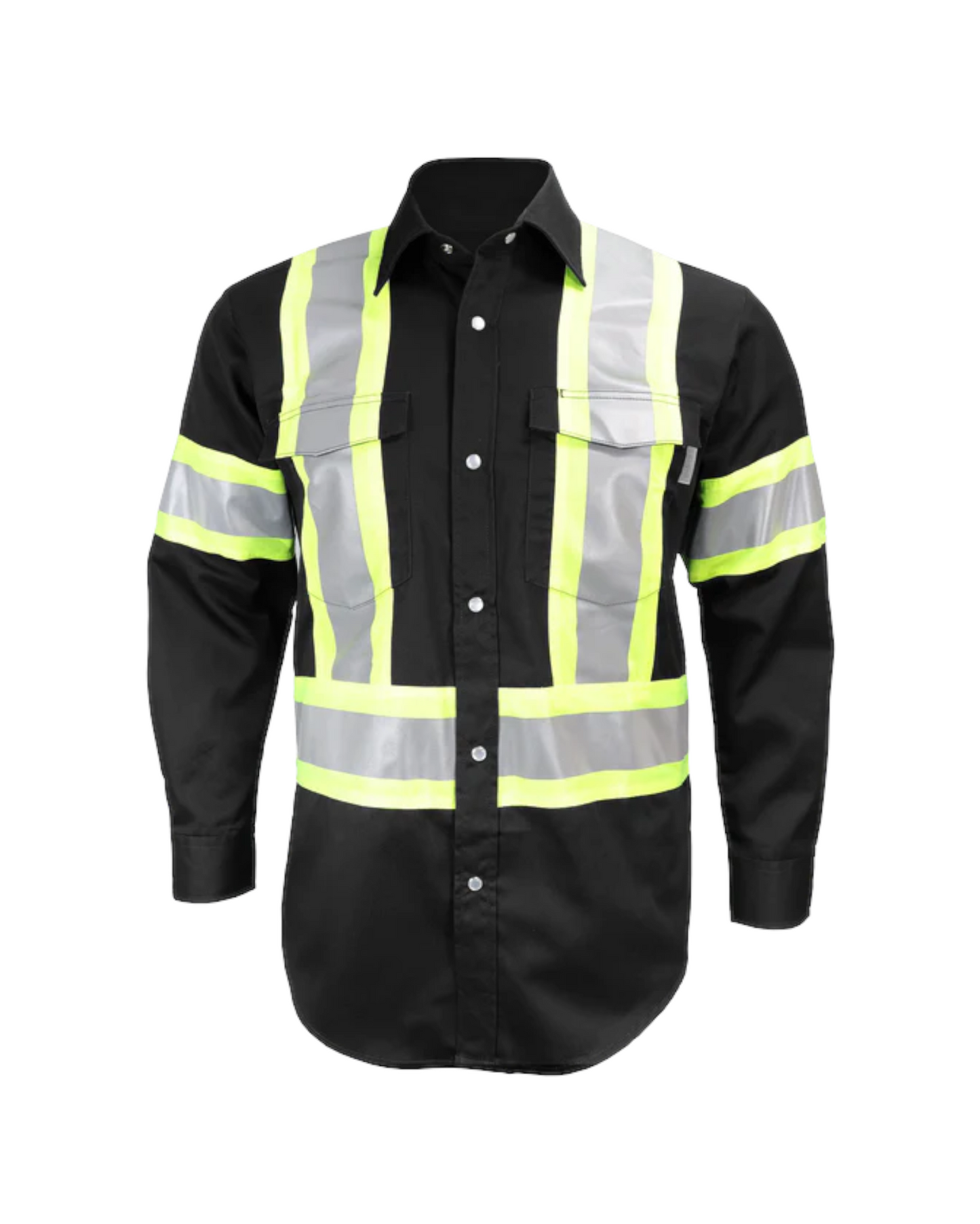 Chemise manches longues bande réfléchissante de travail avec bouton pression Gatts #625SX4