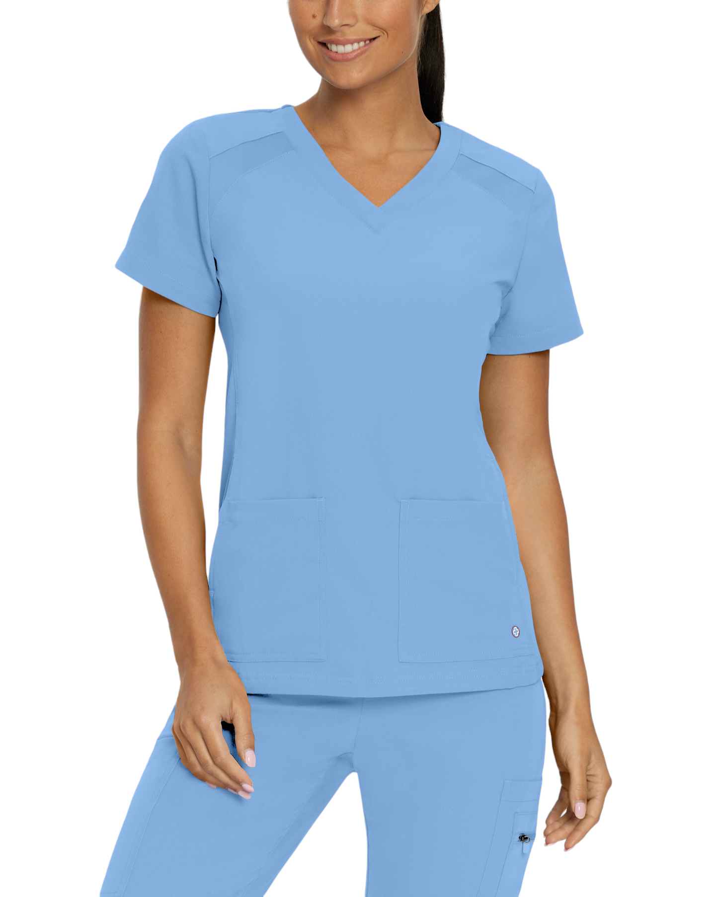 Athletic V-Neck Top V-Tess White Cross #950