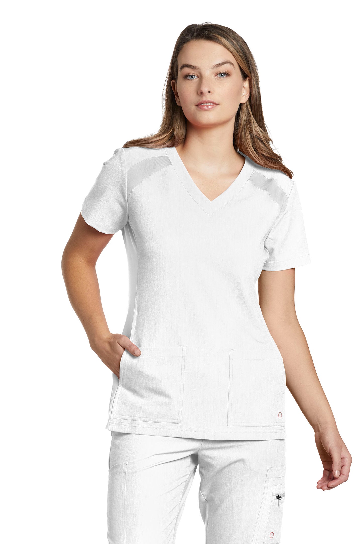 Athletic V-Neck Top V-Tess White Cross #950