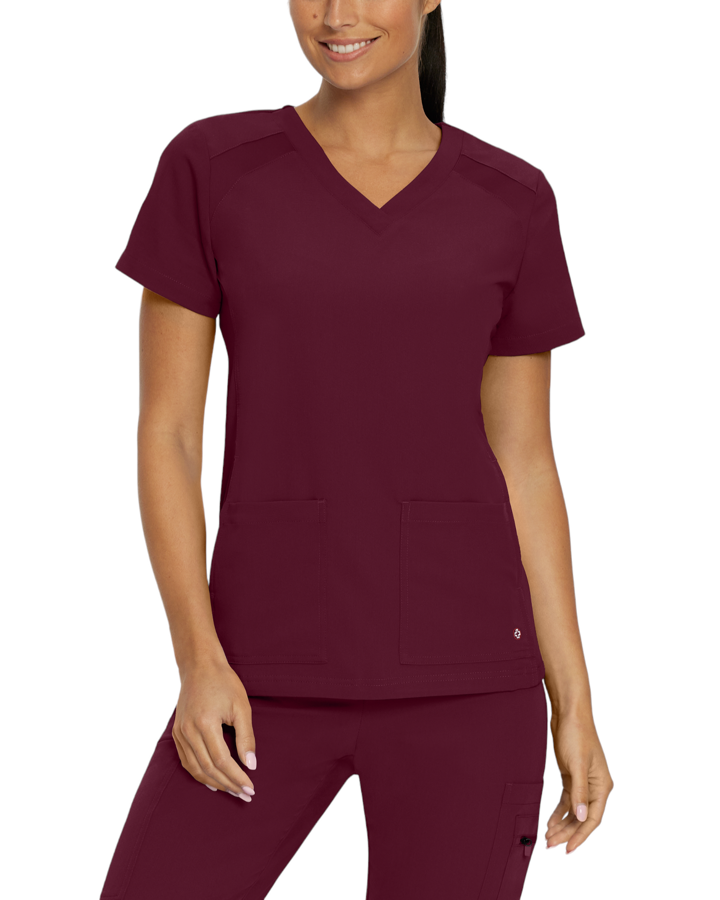 Athletic V-Neck Top V-Tess White Cross #950