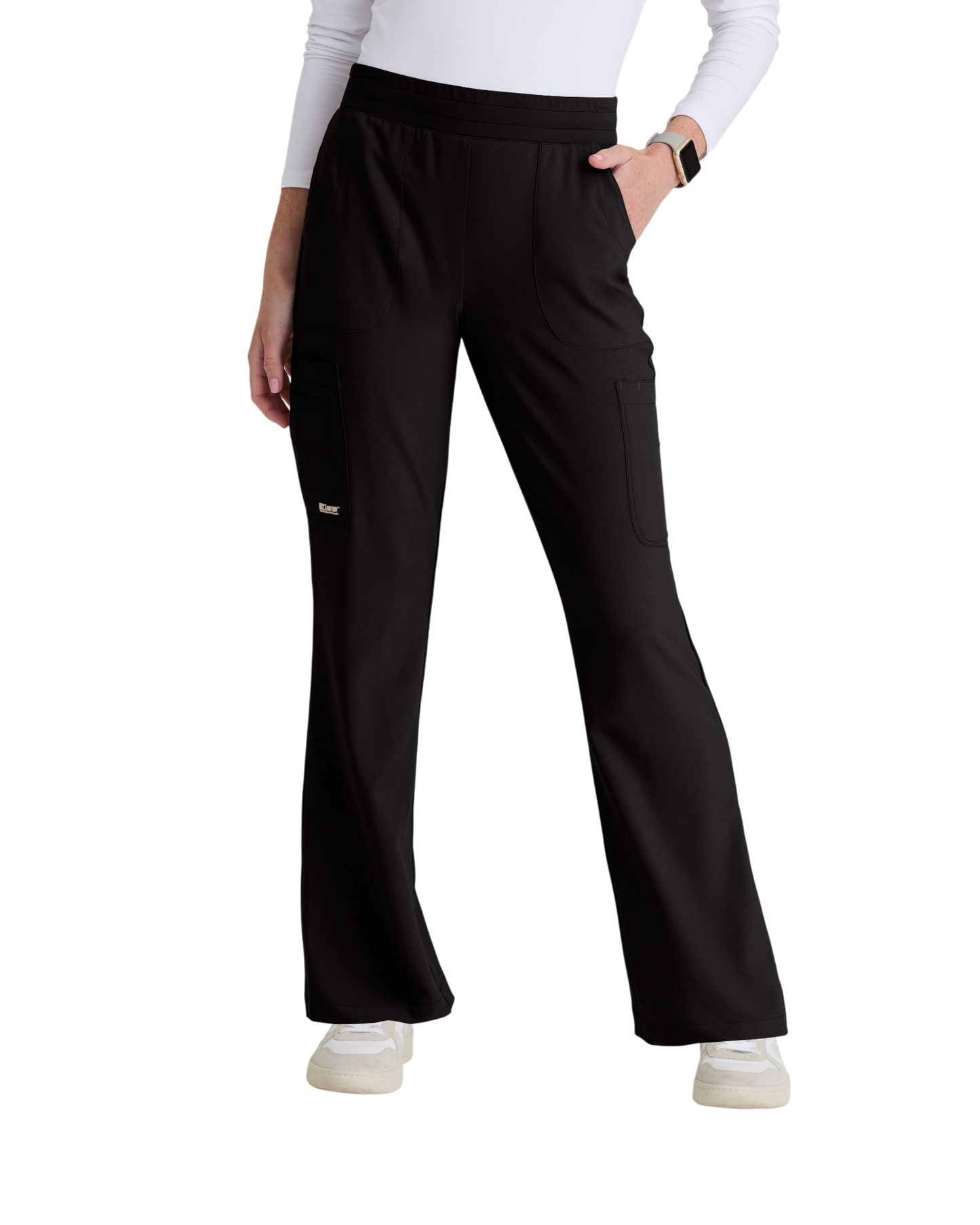 Ladies' TALL flared-leg pants with elastic waistband and 6 pockets, Grey's Anatomy Evolve #GSSP729P