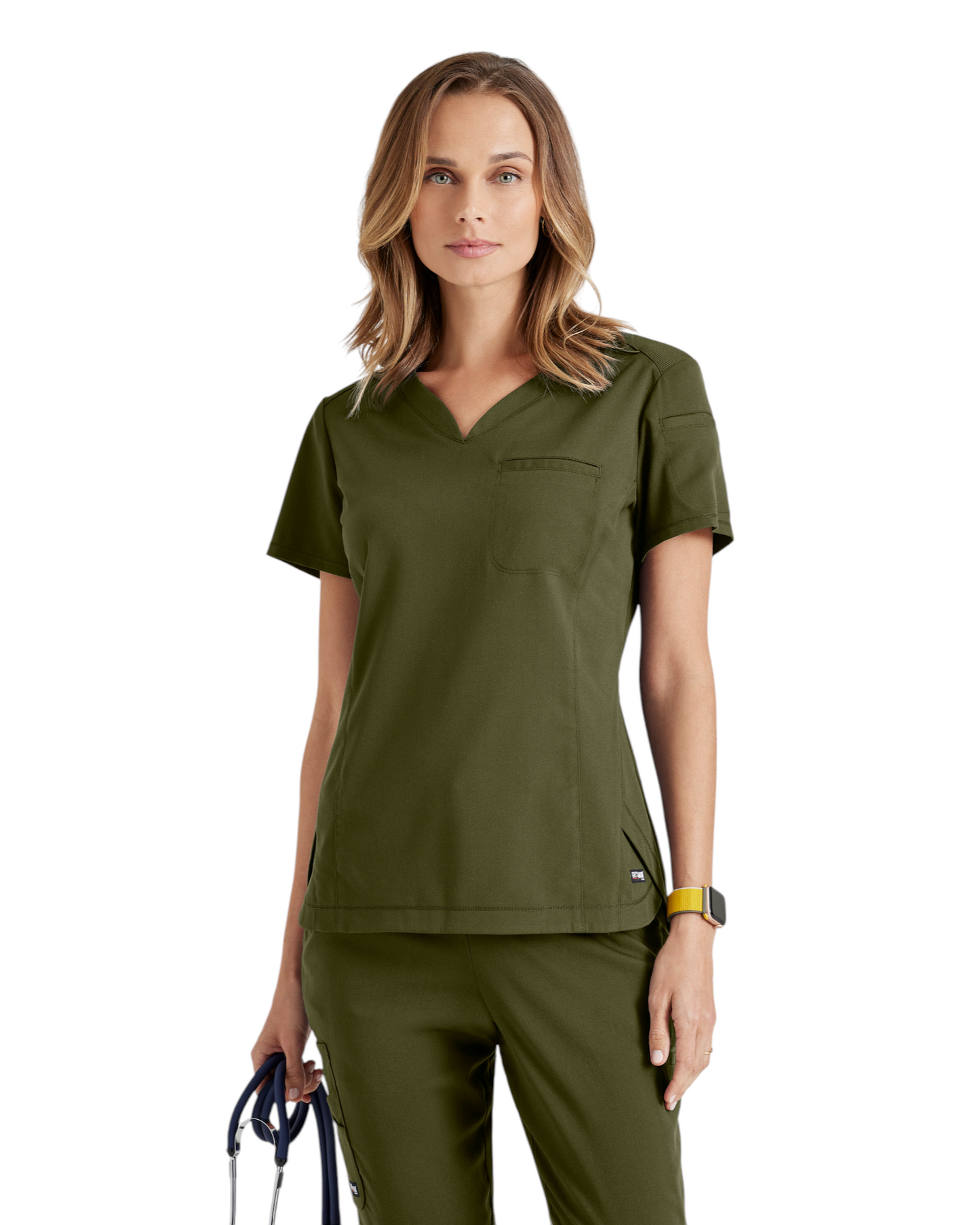 Grey's Anatomy Women's Spandex Stretch V-Neck Capri Top #GRST136