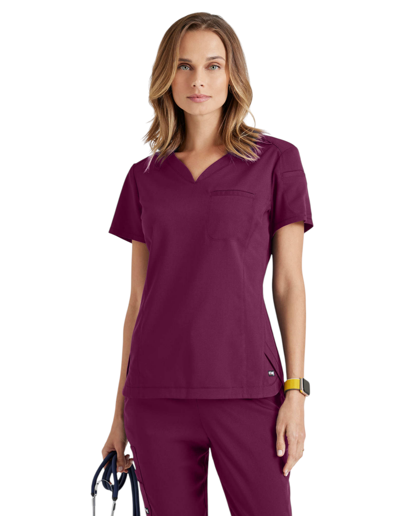 Grey's Anatomy Women's Spandex Stretch V-Neck Capri Top #GRST136