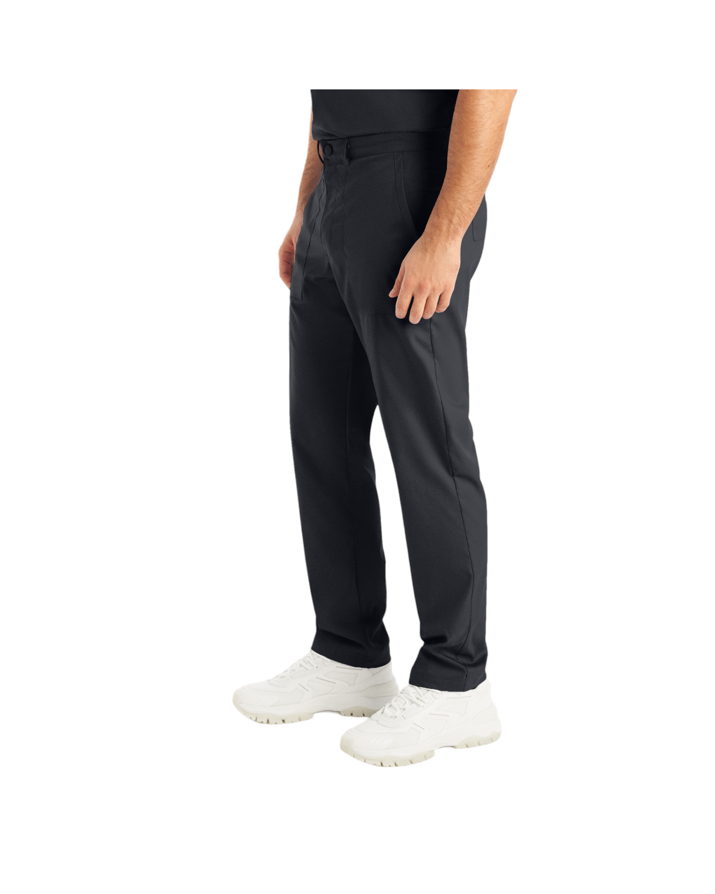 Pantalon jogger pour hommes Landau Proflex #LB408 avec braguette zippée avec élastique dissimulé, cordon de serrage, 2 poches cargo plaqué dont une avec cordon élastique, 2 poches avant et 2 poches arrière., couleur Noir..