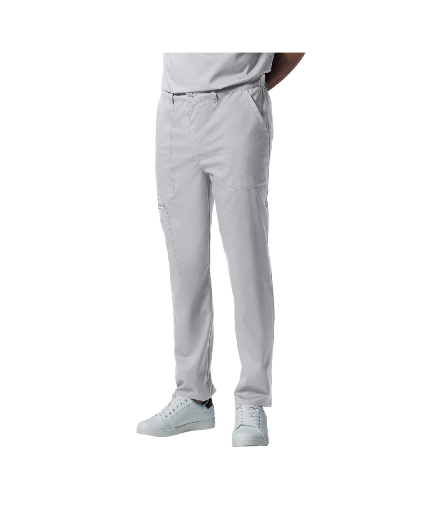 Pantalon jogger pour hommes Landau Proflex #LB408 avec braguette zippée avec élastique dissimulé, cordon de serrage, 2 poches cargo plaqué dont une avec cordon élastique, 2 poches avant et 2 poches arrière., couleur Blanc.