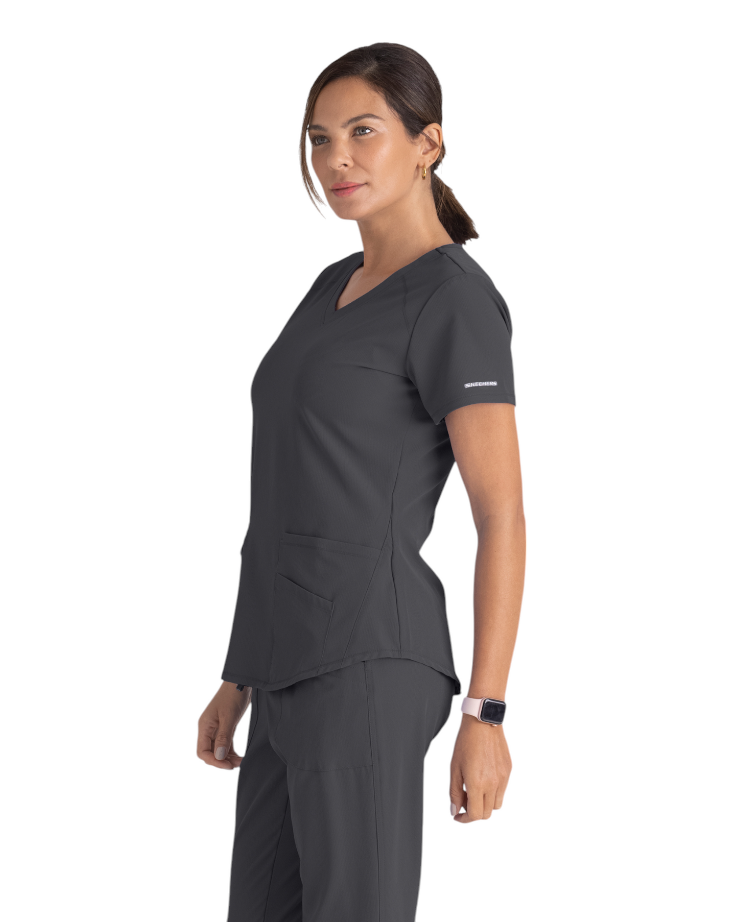 Women's Medical Uniform Top with 3 Pockets and Curved V-Neck Breeze SKECHERS SK101X (2XL &+)