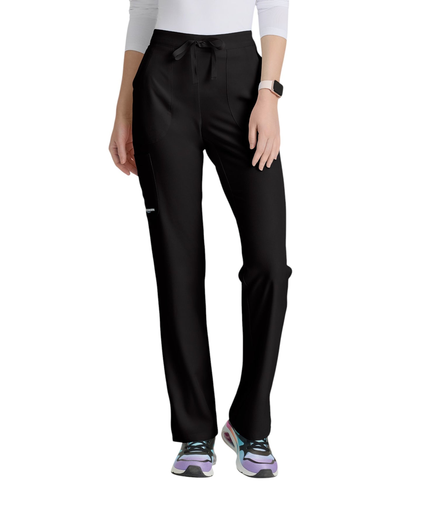 Ladies' straight-leg, mid-rise medical pants with 3 pockets SKECHERS SK201X