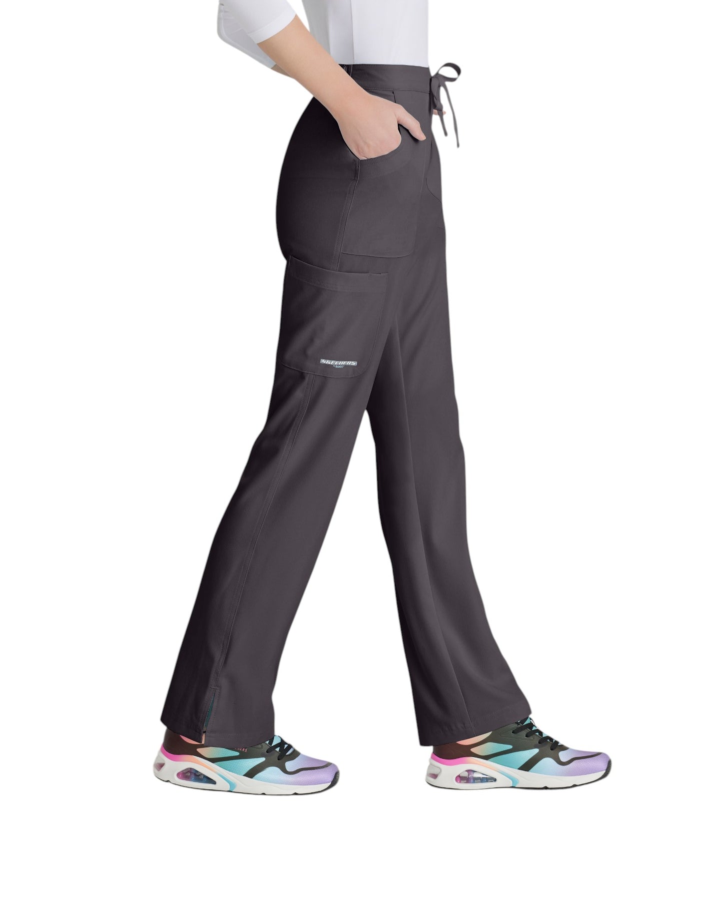 Ladies' straight-leg, mid-rise medical pants with 3 pockets SKECHERS SK201X