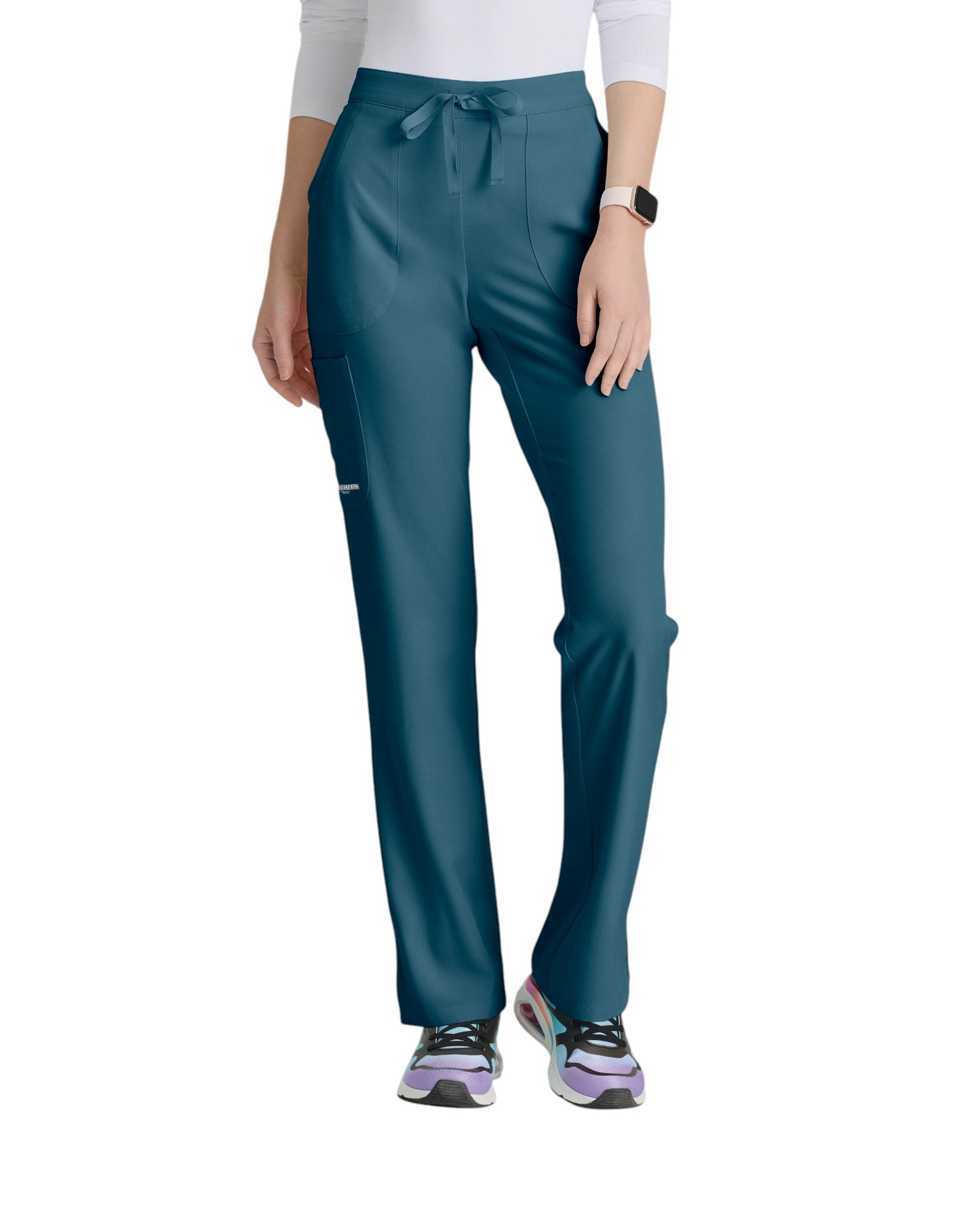 Ladies' straight-leg, mid-rise medical pants with 3 pockets SKECHERS SK201X