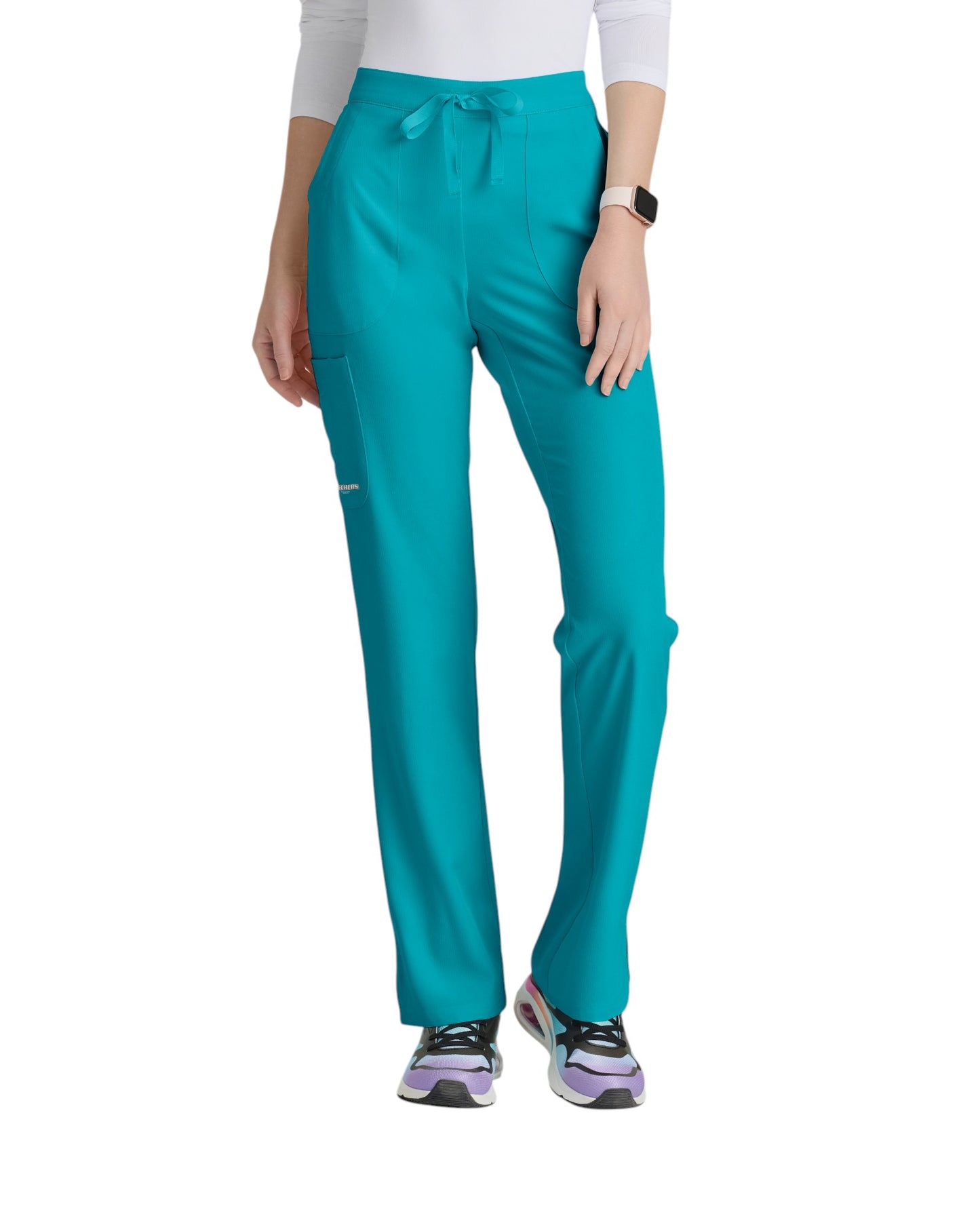 Ladies' straight-leg, mid-rise medical pants with 3 pockets SKECHERS SK201X