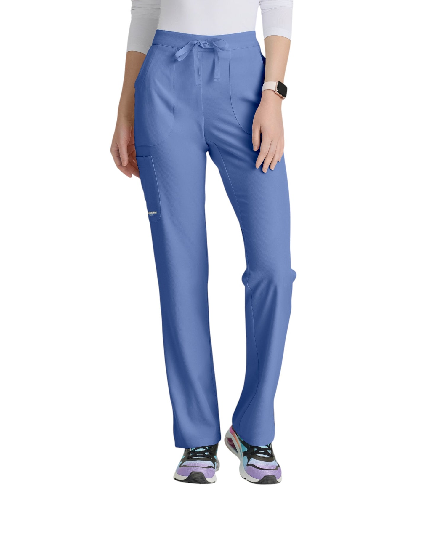 Ladies' straight-leg, mid-rise medical pants with 3 pockets SKECHERS SK201X