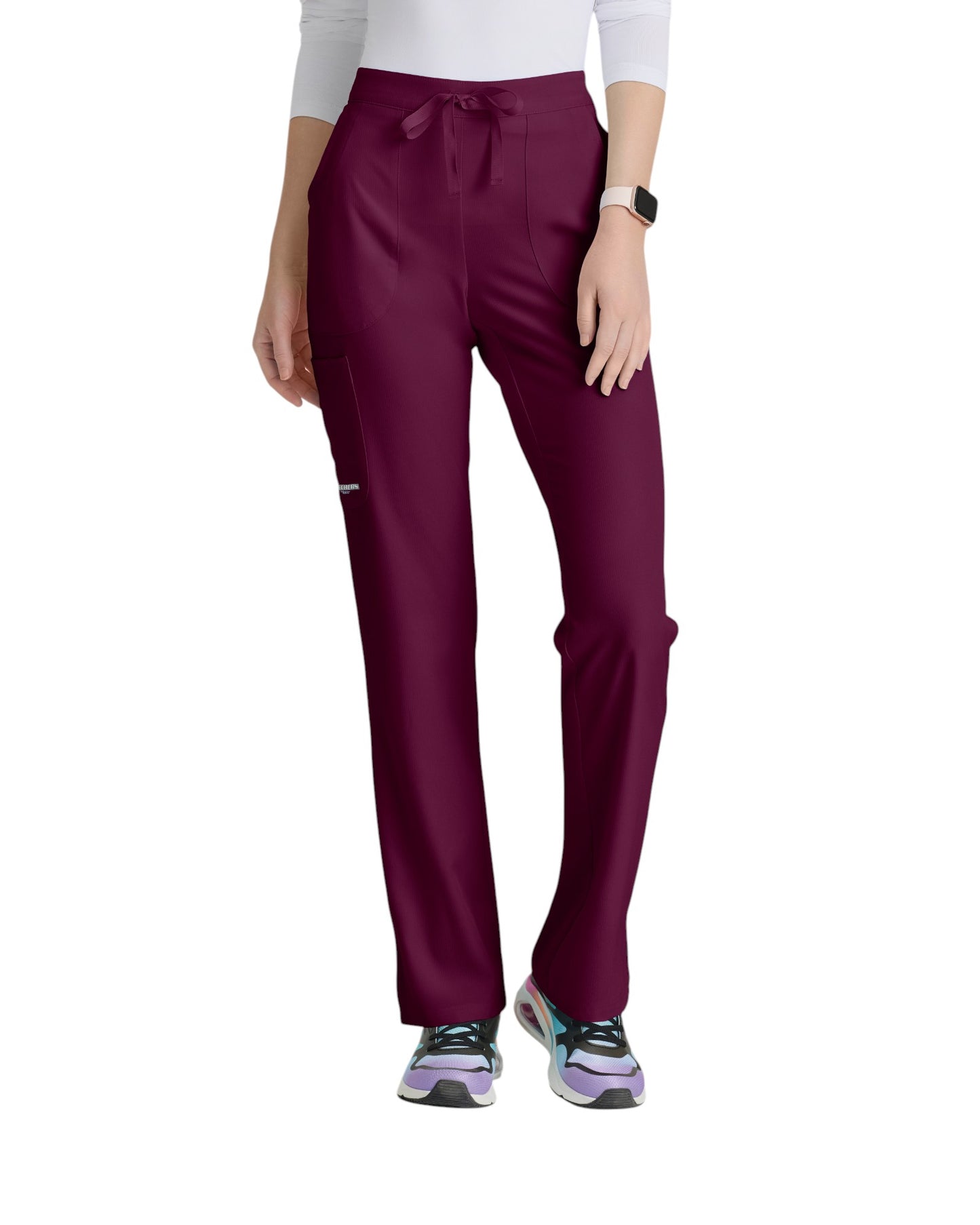 Ladies' straight-leg, mid-rise medical pants with 3 pockets SKECHERS SK201X