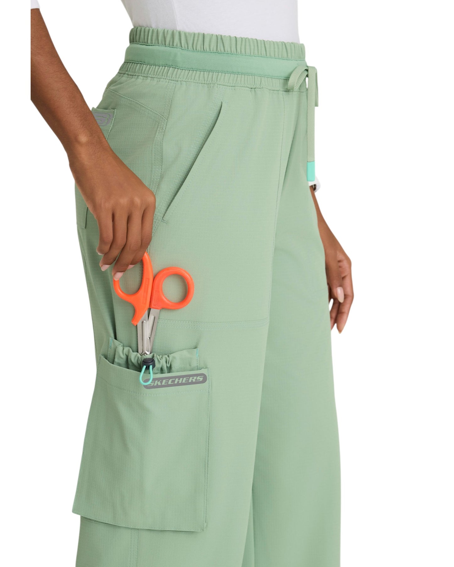 Skechers women's 5-Pocket wide leg pants with gathered waist #SKP707