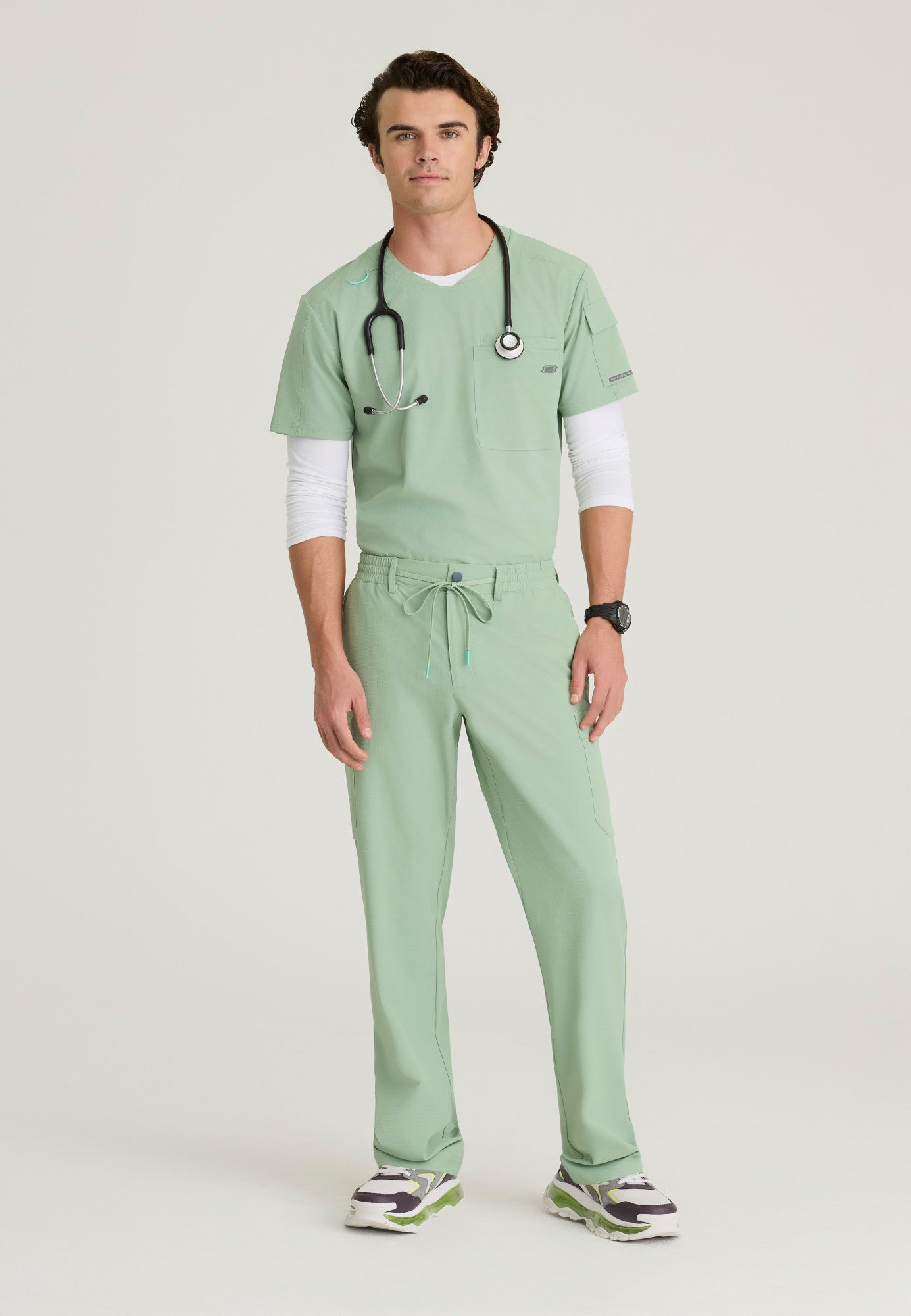Haut à col rond et ourlet asymétrique à 3 poches pour homme Skechers Ripstop SKT277X (2XL &+)