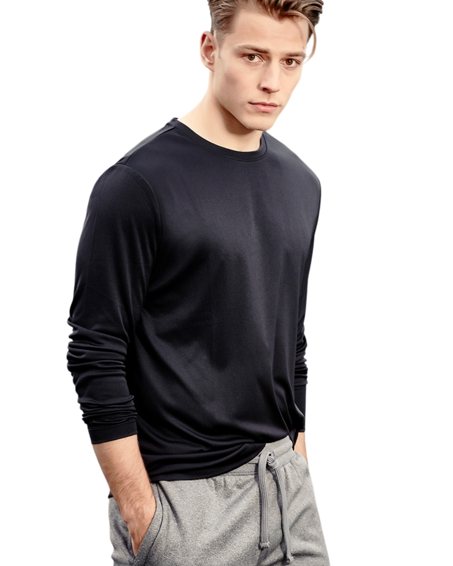 T-shirt Ace pour hommes manches longues Fashion Biz #T802ML