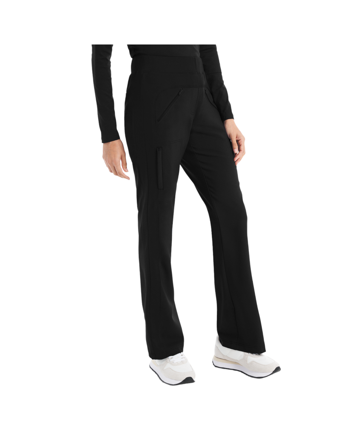 Pantalon d'uniforme jambes évasées style ''bootcut'' pour femme White Cross CRFT #WB414 couleur noir