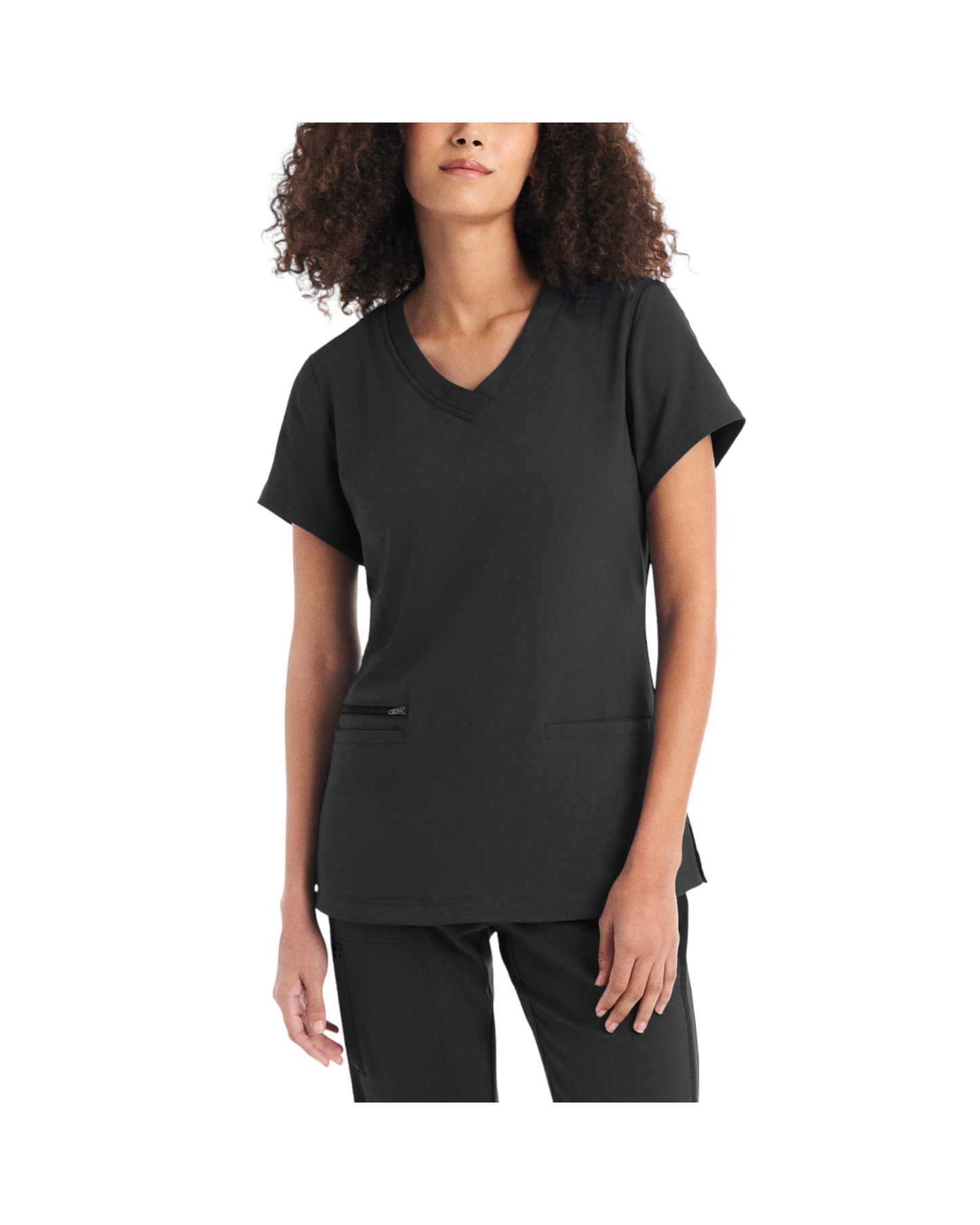 Haut d’uniforme à encolure en V de coupe moderne avec une poche zippée et deux poches passepoilées. Whitecross CRFT #WT127 OS couleur Pewter