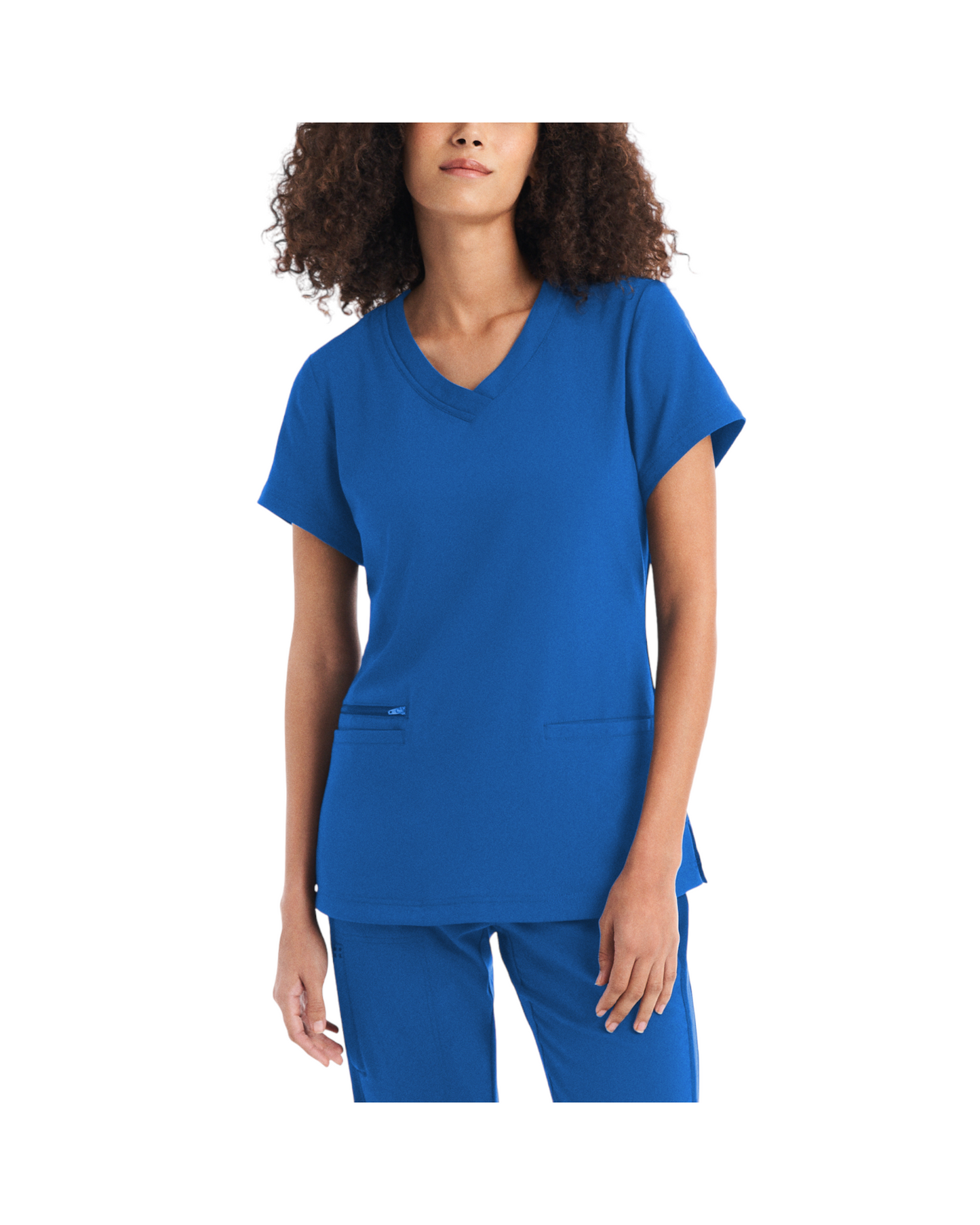 Haut d’uniforme à encolure en V de coupe moderne avec une poche zippée et deux poches passepoilées. Whitecross CRFT #WT127 OS couleur Royal