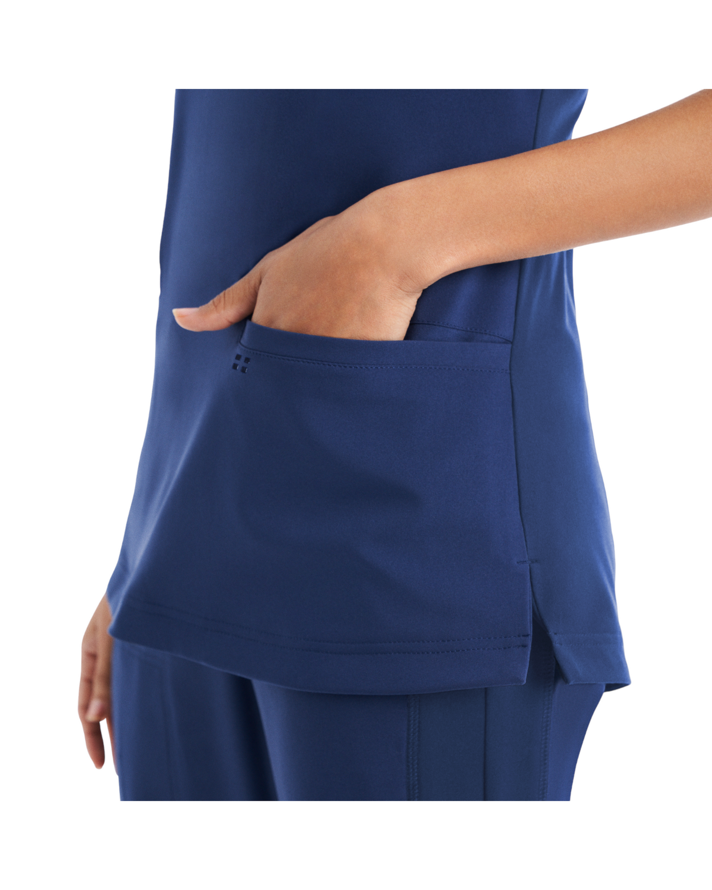 Vue de la poche latérale droite du haut encolure en V pour femmes White Cross CRFT #WT127 OS