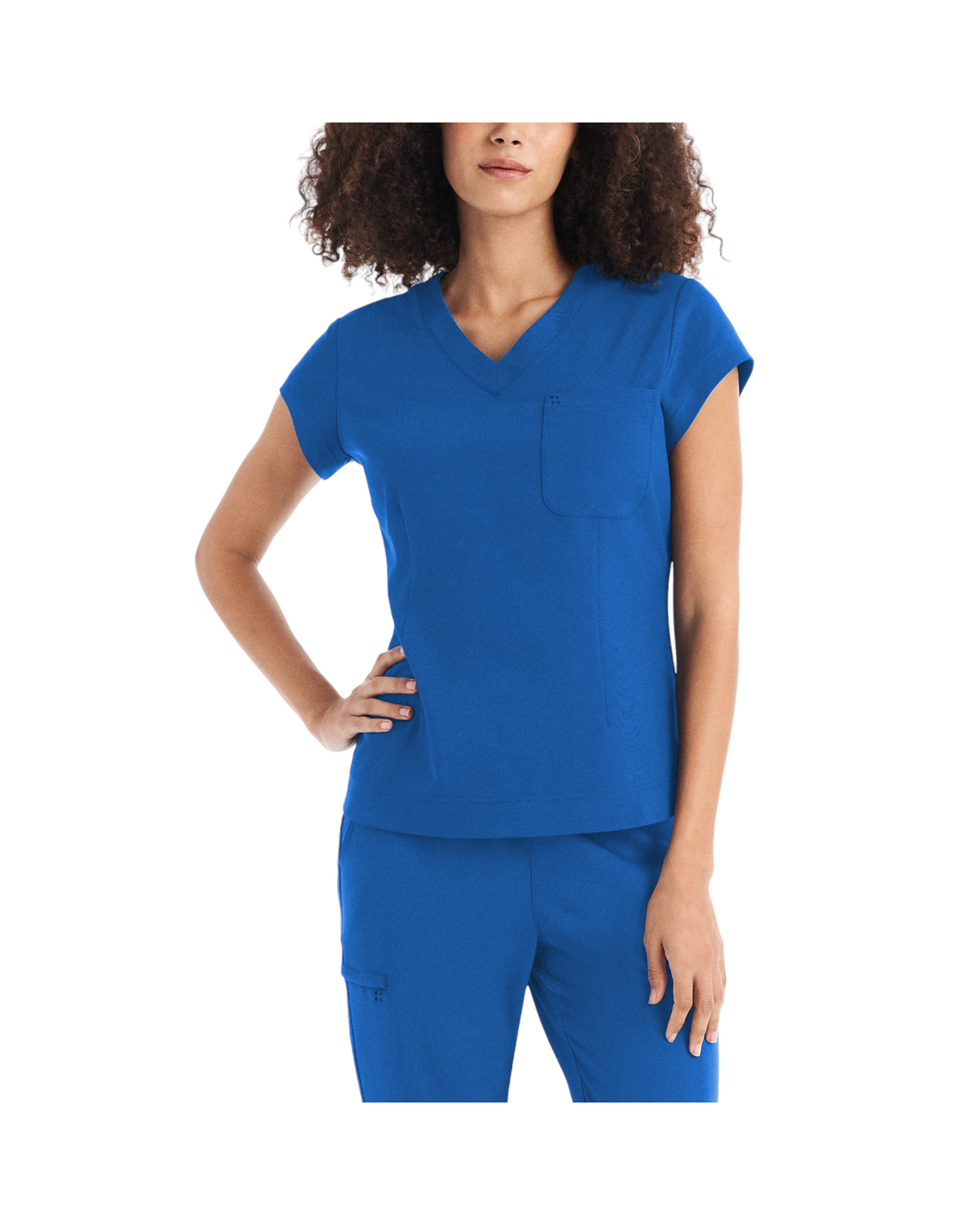 Haut d'uniforme encolure en V à une poche pour femmes White Cross CRFT #WT128 couleur Royal