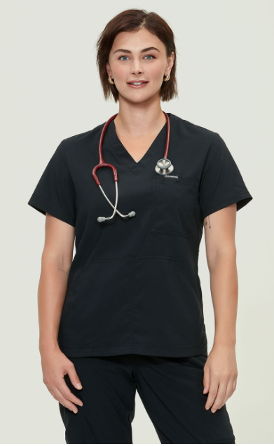 Haut d'uniforme médical pour femme Chlorophylle #17844 noir