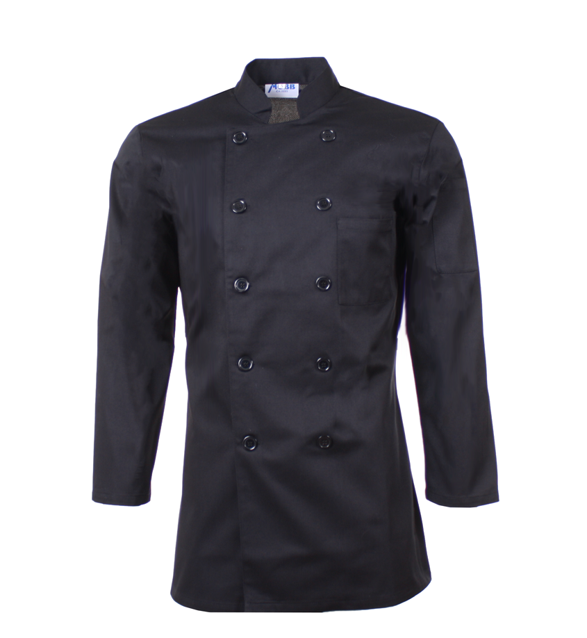 Veste de chef avec filet haut du dos MOBB #CC650 noir