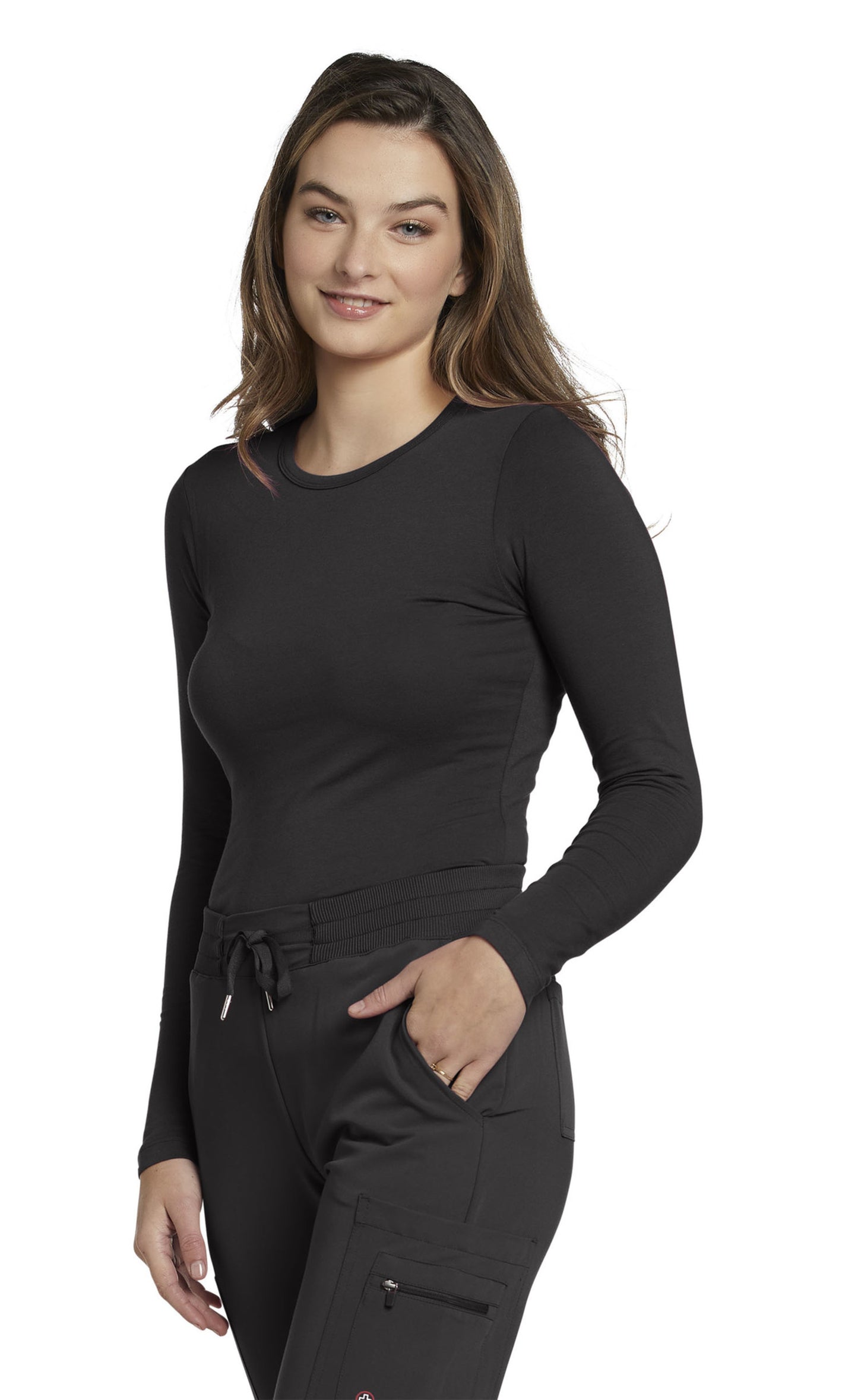 Chandail médical manches longue ultra doux White Cross noir