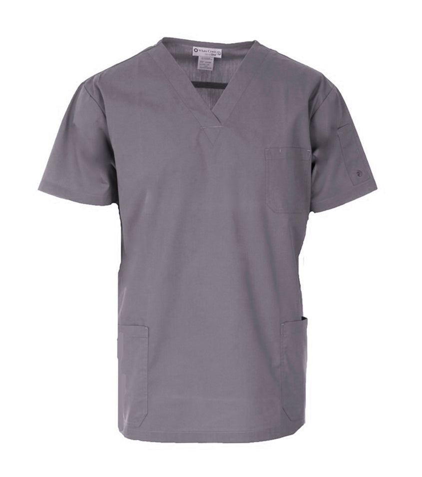 Haut médical col en V de White Cross gris 2262