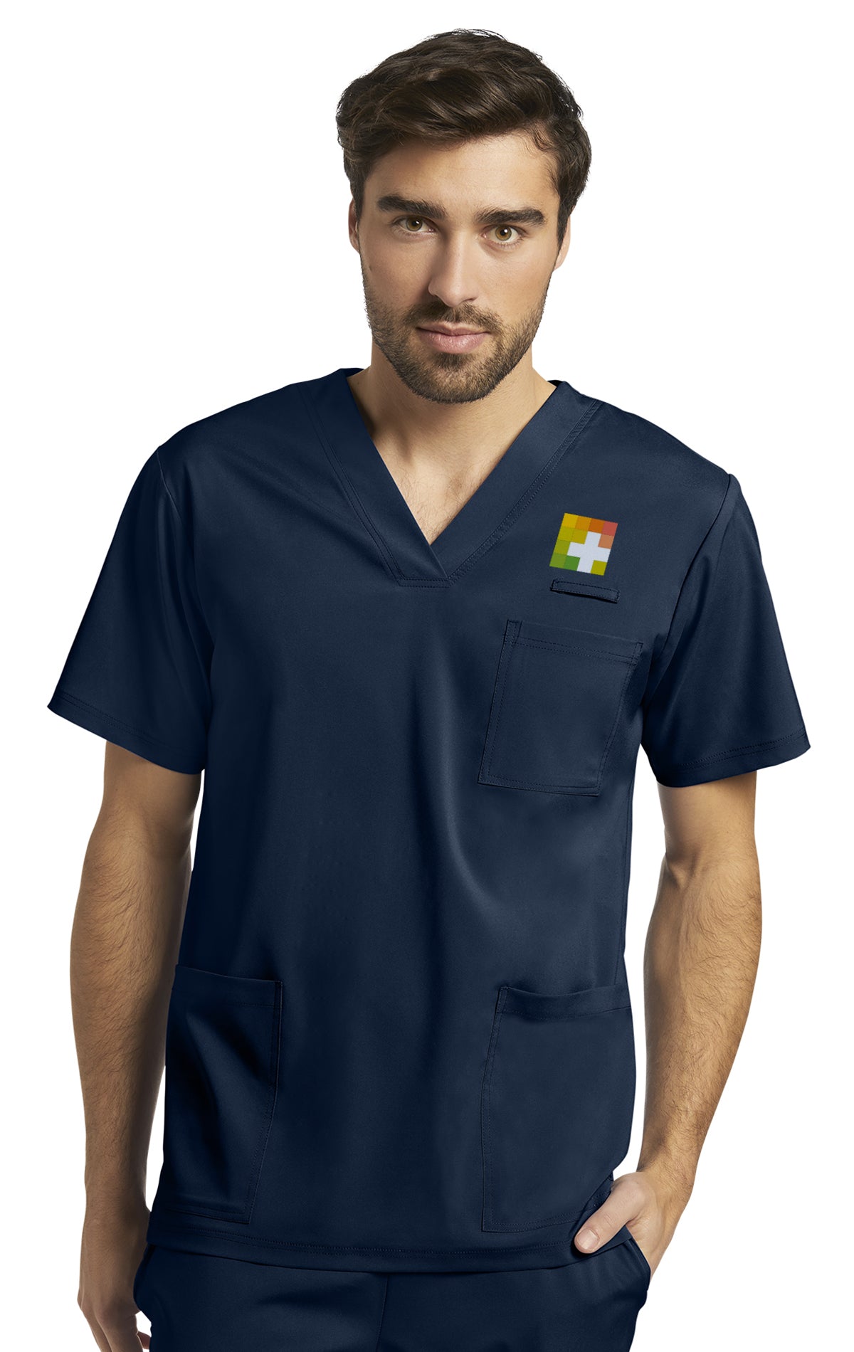 Men's V-Neck Top # 2263 WHITE CROSS FIT