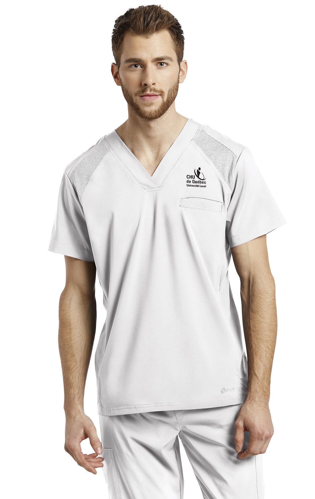 Haut d'uniforme col en V pour homme White Cross Fit #2266CHU