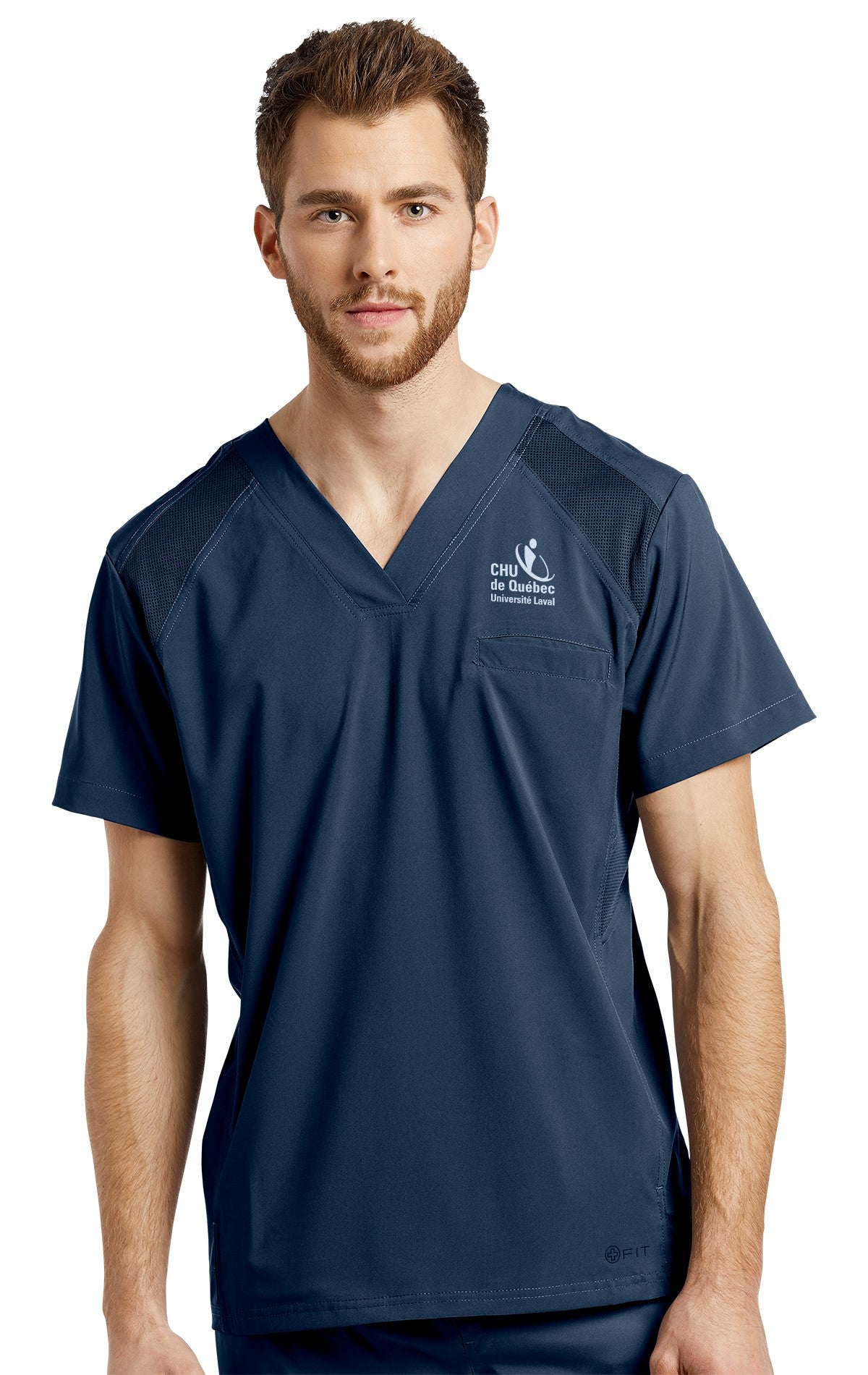 Haut d'uniforme col en V pour homme White Cross Fit #2266CHU