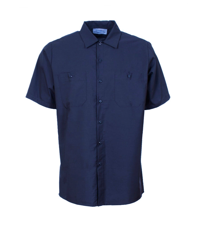 Chemise de travail à boutons marine #2300