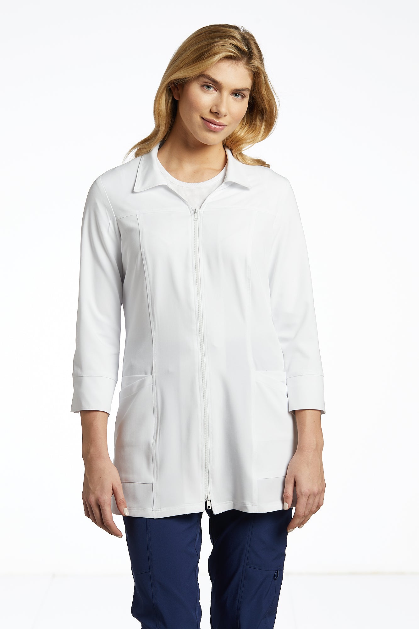Sarrau pour femme avec manches 7/8 Marvella White Cross #2816 blanc