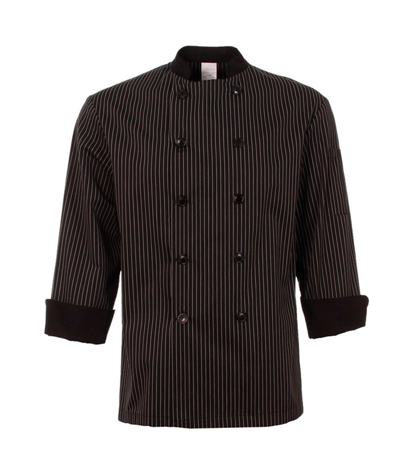 Veste de chef Uniformes Sélect #502 noir ligné