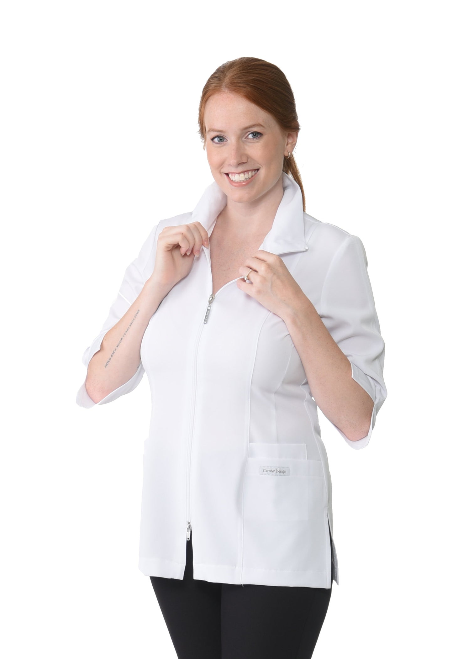 Haut d'uniforme à manches 3/4 Le Magistral Carolyn Design #71972 blanc