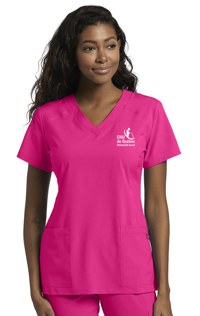 Haut d'uniforme col en V pour infirmières Uniformes Sélect #785CHU fuchsia