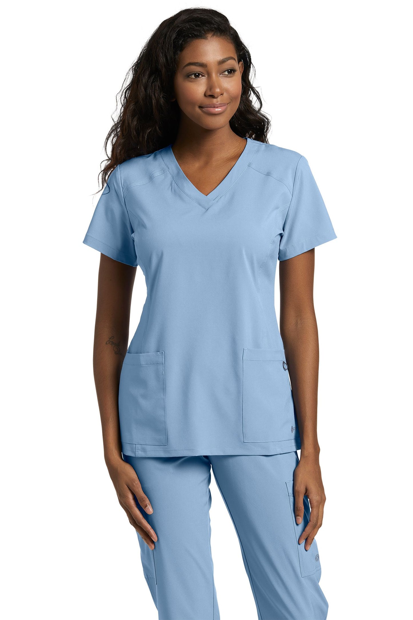 Haut médical pour femme White Cross FIT #785 bleu windsurf