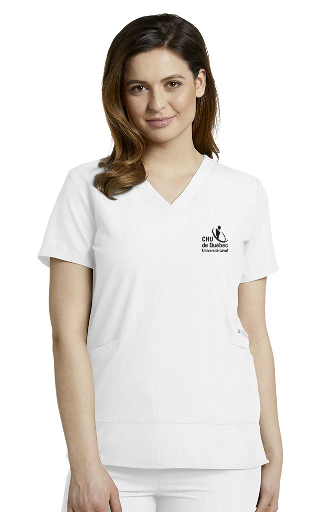 Haut à col en V avec Zip - Infirmières- V-Tess blanc 796CHU