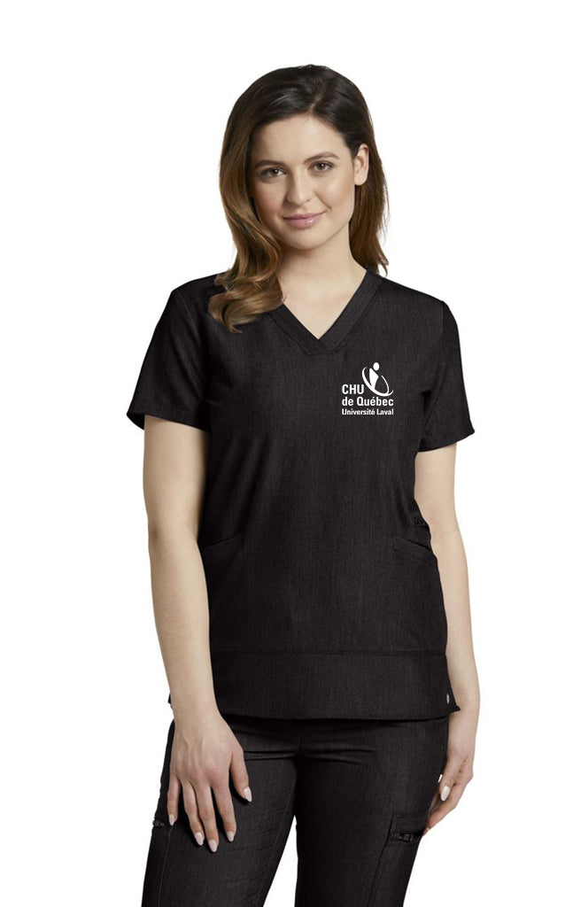 Haut à col en V avec Zip - Infirmières- V-Tess noir 796CHU