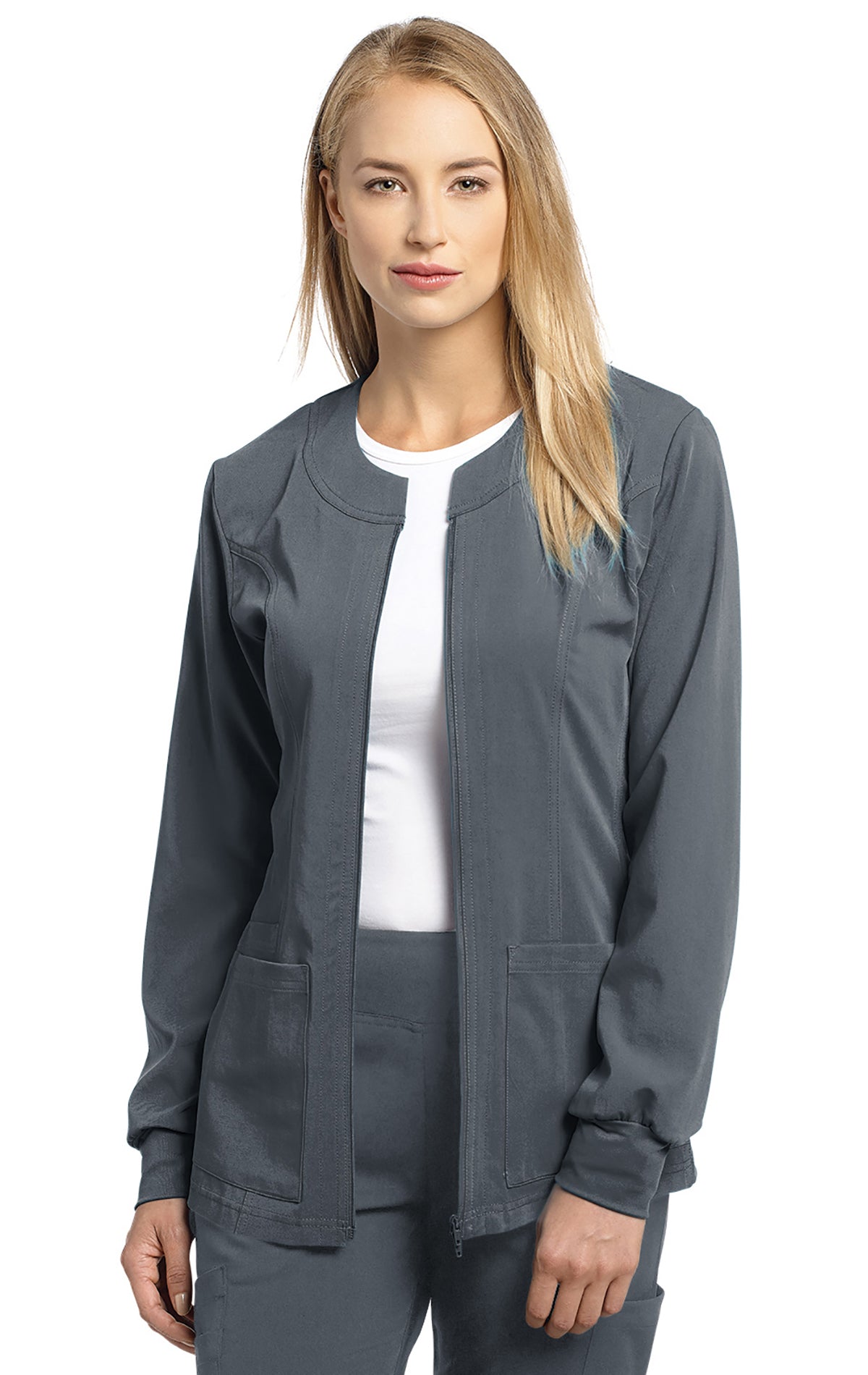 Veste de travail hybride à double fermeture Marvella White Cross #945 gris acier