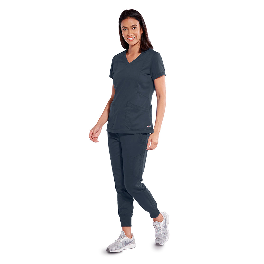 Haut d'uniforme col en V pour femmes Grey's Anatomy - Top classique Kira #GRT049 Steel