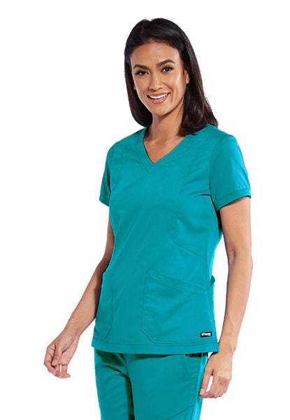 Haut d'uniforme col en V pour femmes Grey's Anatomy - Top classique Kira #GRT04939 Teal devant