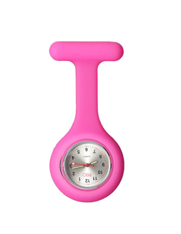 Montre en silicone à épingler sur le vêtement #WSC rose
