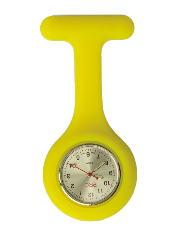 Montre en silicone à épingler sur le vêtement #WSC jaune