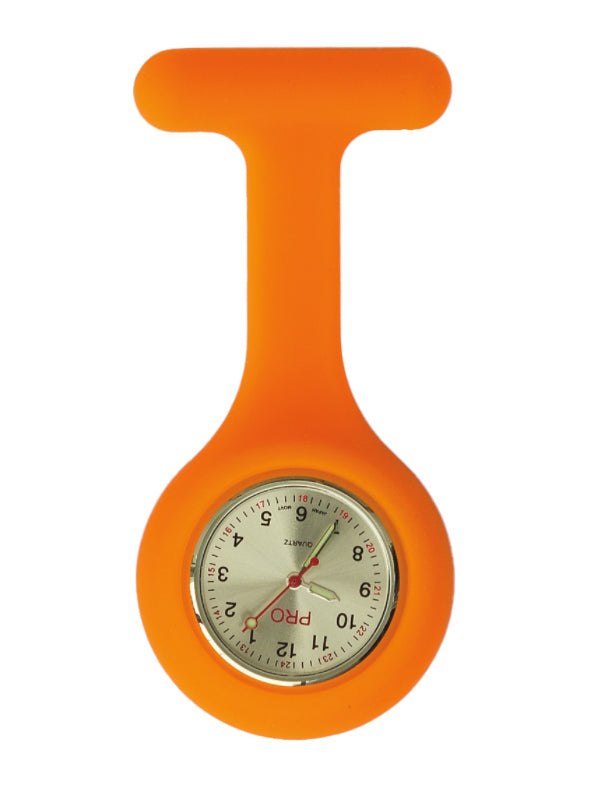 Montre en silicone à épingler sur le vêtement #WSC orange
