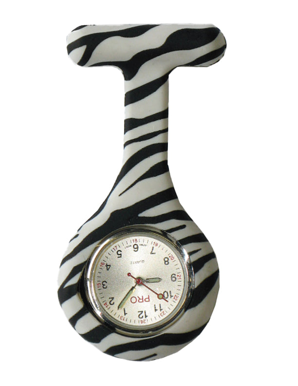 Montre en silicone à épingler sur le vêtement #WSC zebre