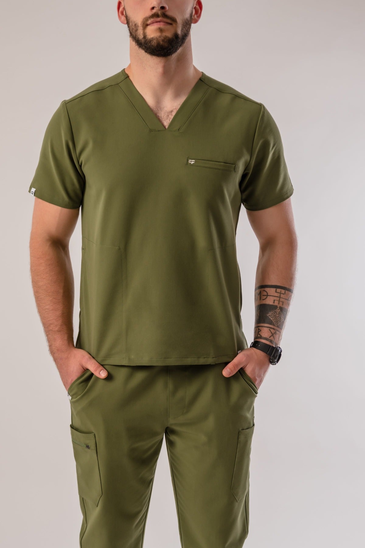 Pantalon d'uniforme Georges pour homme CP Vêtements Khaki Devant